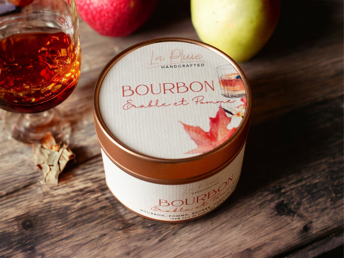 Äpfel und Ahorn-Bourbon